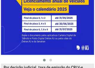 CALENDARIO DE LICENCIAMENTO 2025 É DIVULGADA PELO DETRAN-RJ