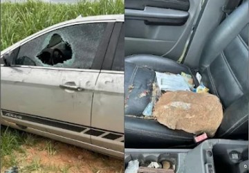 CARRO COM VIDRO QUEBRADO É ACHADO EM CANAVIAL PRÓXIMO A SAPUCAIA