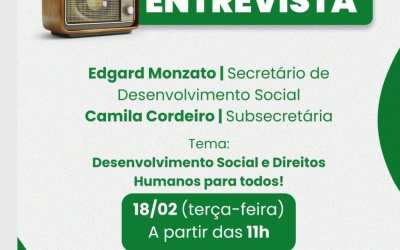 Entrevista ao vivo sobre Desenvolvimento Social e Direitos Humanos